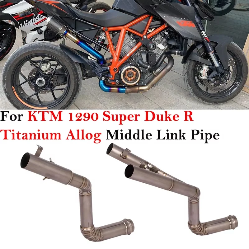 Slip On For 1290 Super Duke R Motorcycle Exhaust Escape Modified Connection Titanium Alloy Middle Link Pipe Tube Double Muffler