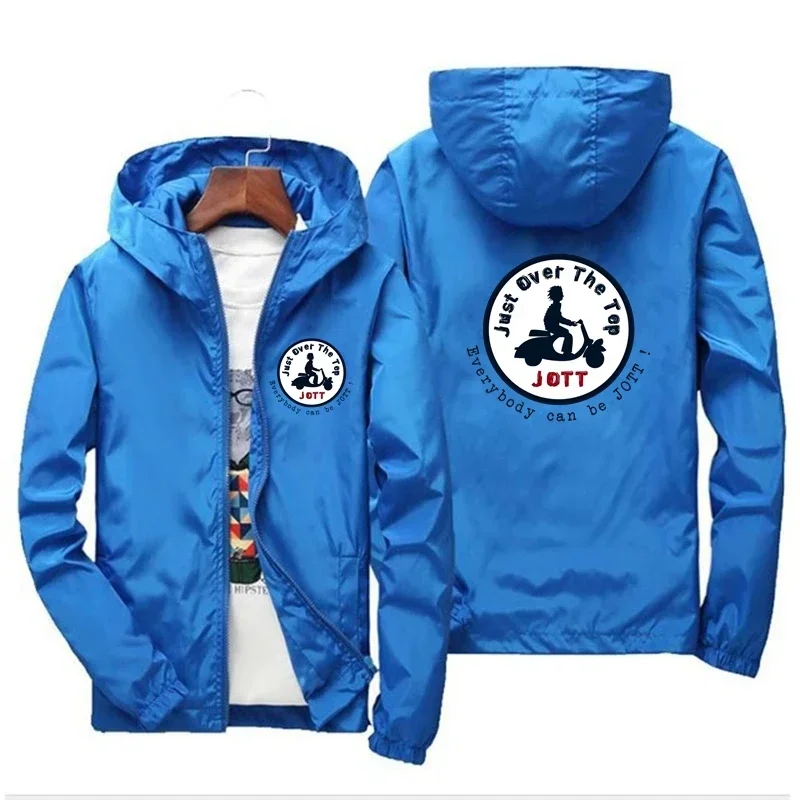 Spring and autumn new JOTT printed men's hooded casual jacket loose waterproof men's windbreaker outdoor windproof jacket