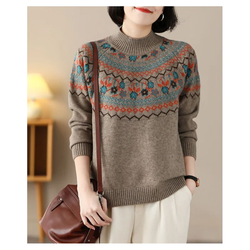 سترة شتوية مخملية سميكة 2025 بلوزة جديدة غير رسمية فضفاضة محبوكة بأكمام طويلة #2