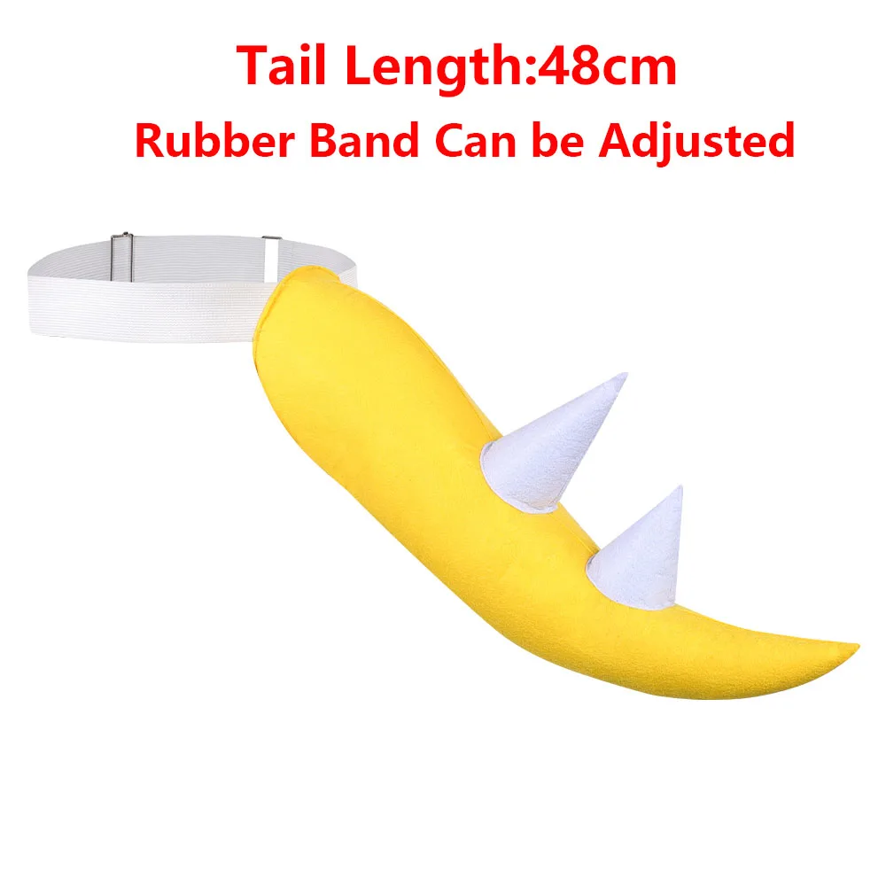 Bowser Jr Cosplay Yellow Tail Props Movie Bros Costume Accessories for Unisex Adult Men Women Junior Outfit Halloween Carnival view 6
