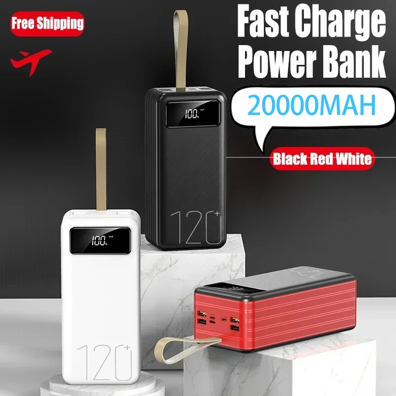 20000mAh 120W Portable Power Bank High Capacity Super Fast Charging Powerbank Charger External Battery for IPhone Xiaomi Huawei