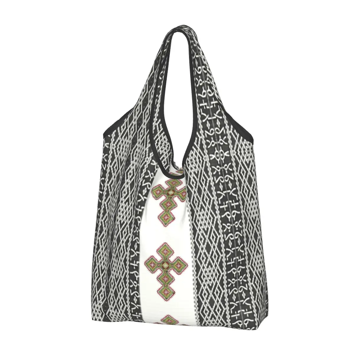 

Ethiopian Habesha Art Groceries Shopping Bags Funny Shopper Tote Shoulder Bag Big Capacity Portable Handbag