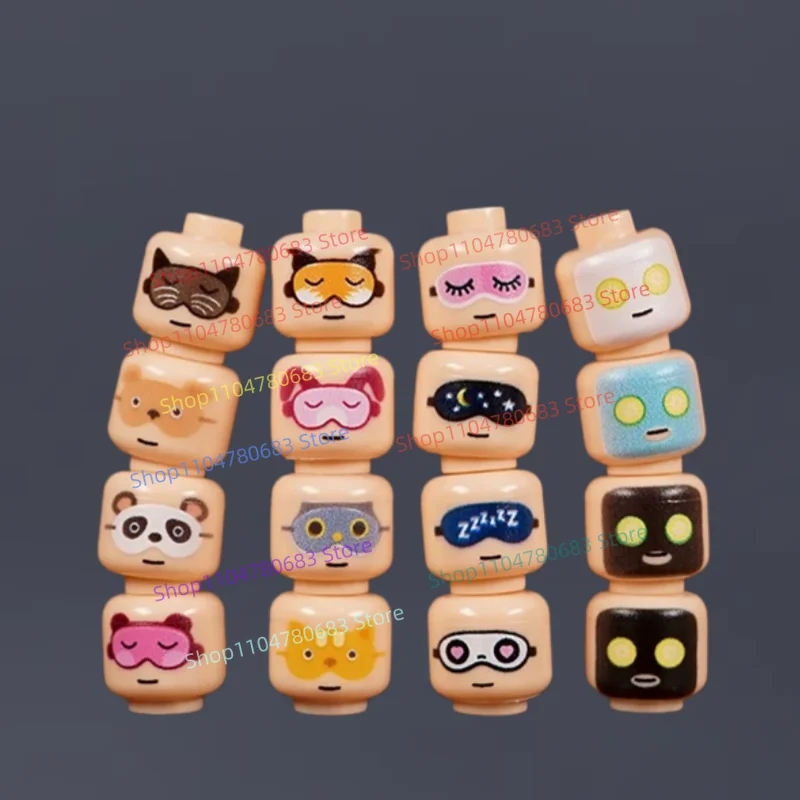 

MOC Building Blocks Minifigure Accessories, Kawaii Animal Face Parts, Assembly Model Ornaments, Anime Cartoon Toy, Holiday Gifts