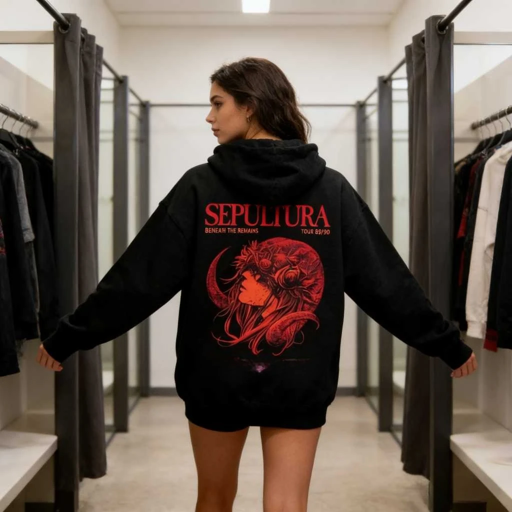

Толстовка Sepultura с капюшоном для металлической музыки Sepultura, толстовки с альбомом Beneath The Remains Sepultura Merch, унисекс, рокерская одежда