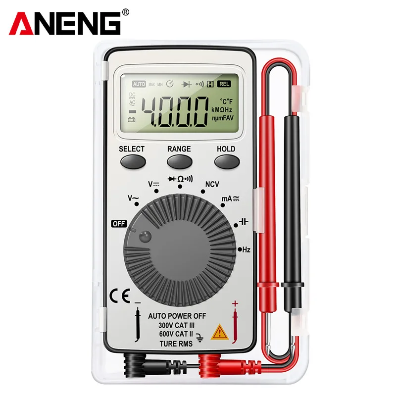 ANENG Digital Display Multimeter Ultra-thin Mini Voltage and Ammeter Portable Card Digital Multimeter