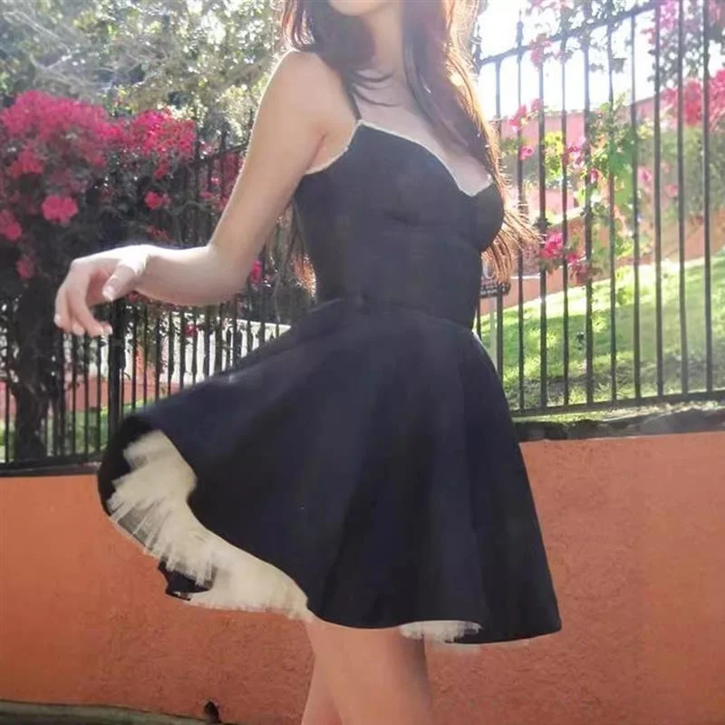 

Sexy Princ Fit Dr Strapl Waist Cinched Bal Polyester ort Skirt Spring Summer Autumn oulder Fibone Slim Fit