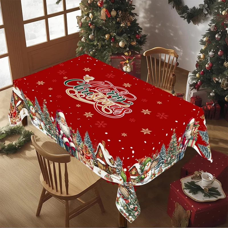 Christmas Santa Claus Tablecloth Merry Cristmas Decoration for Home Table Cover 2025 Navidad Kerst New Year 2026 Xmas Favor Gift