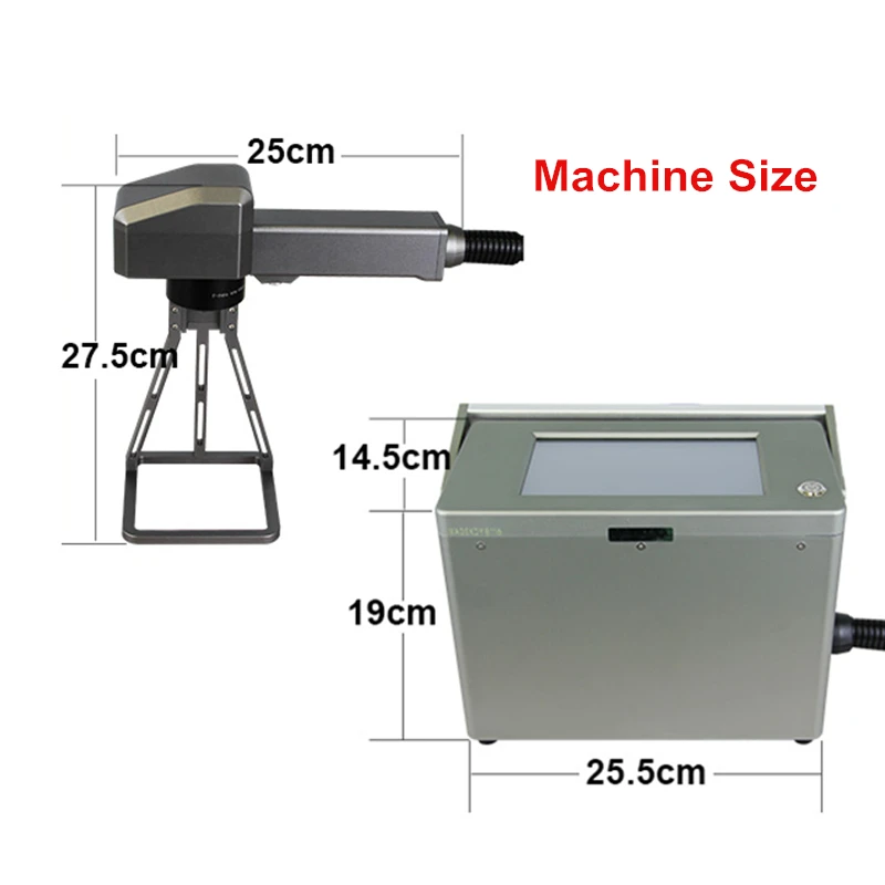 Handheld 50W Fiber Laser Nameplate Marking Machine 30W 20W Align System Scanner for PVC Plastic Stainless Steel Metal Engraving