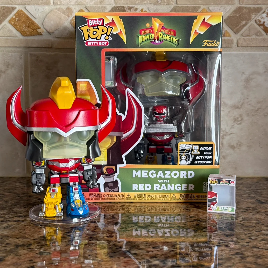 

Битти Поп! Фигурка Bitty Bot Megazord с красным Рейнджером, официальная лицензионная модель Funko, ограниченная серия, подарок для фанатов Power Rangers