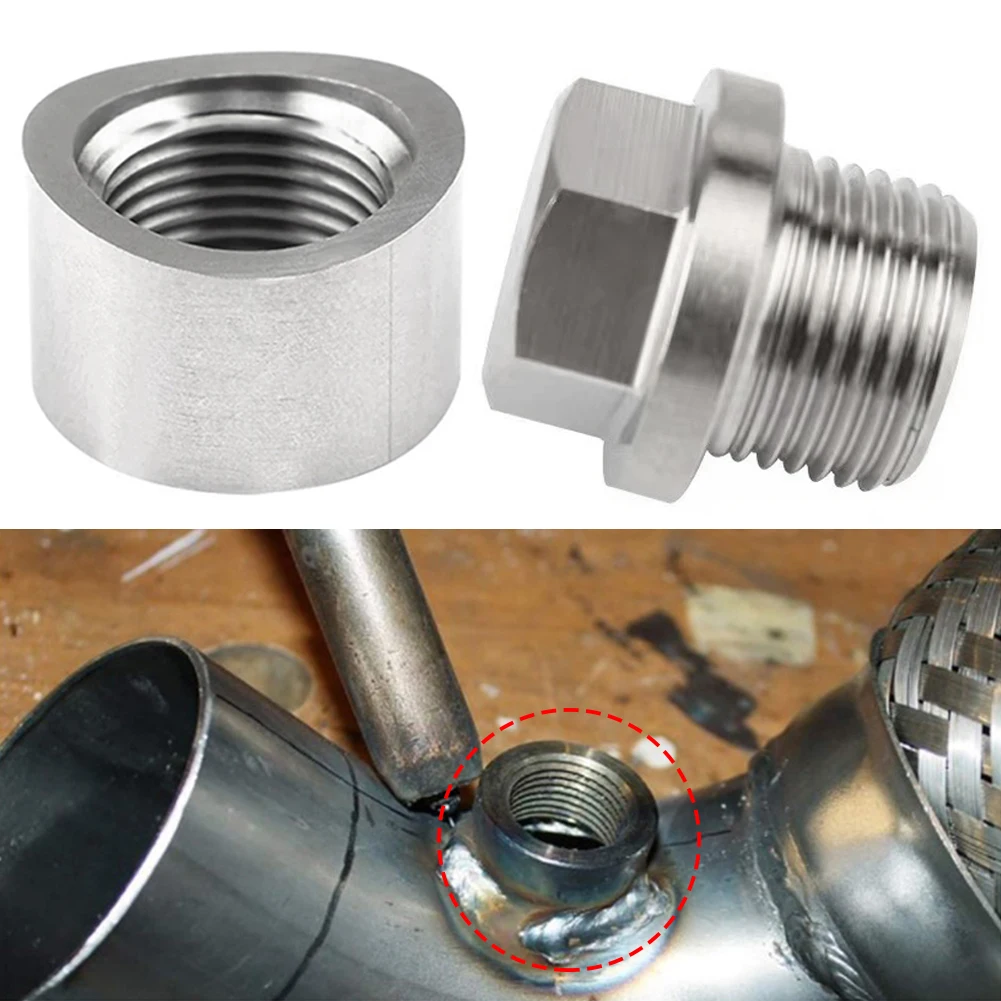 M18X1.5 Oxygen Sensor Stainless Steels Bung Plug Nut Stepped Mounting Cap Kit Plug Nut Plug Wideband Nut Fitting Weld Bungs