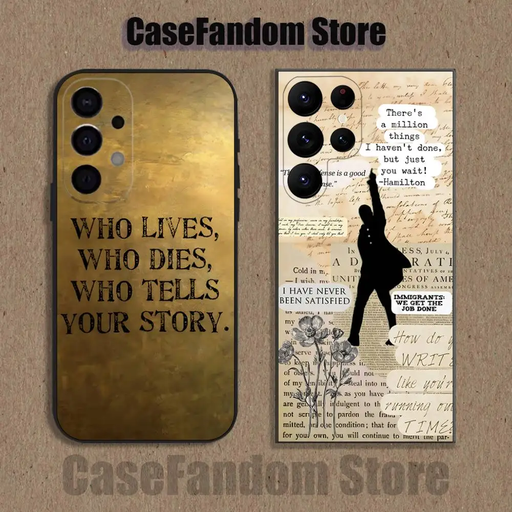 

Hamilton Musical Lyrics Black Cover Phone Case For Samsung S26,S25,S24,S21,S22,S23,S30,Ultra,S20,Plus,Fe,Lite,5G