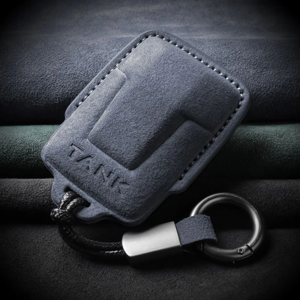 For GWM Great Wall Tank 300 2023 Accessories Suede Car Card Holder Key Case Cover Key Bag Car Holder Shell Keychain Protection