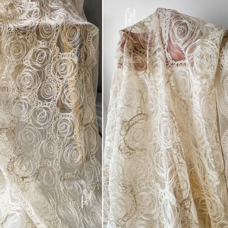 

Хаотическая сетчатая ткань для вышивки своими руками, шитье платья, модная одежда, дизайнерские ткани, материал по метрам