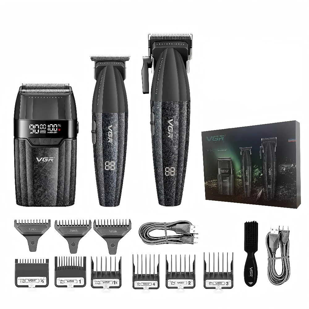 VGR Haartrimmer Professioneel Haartrimmer 9000 RPM Kapper Scheerapparaat Draadloos Haartrimmer LED Trimmer voor mannen V-640 S3