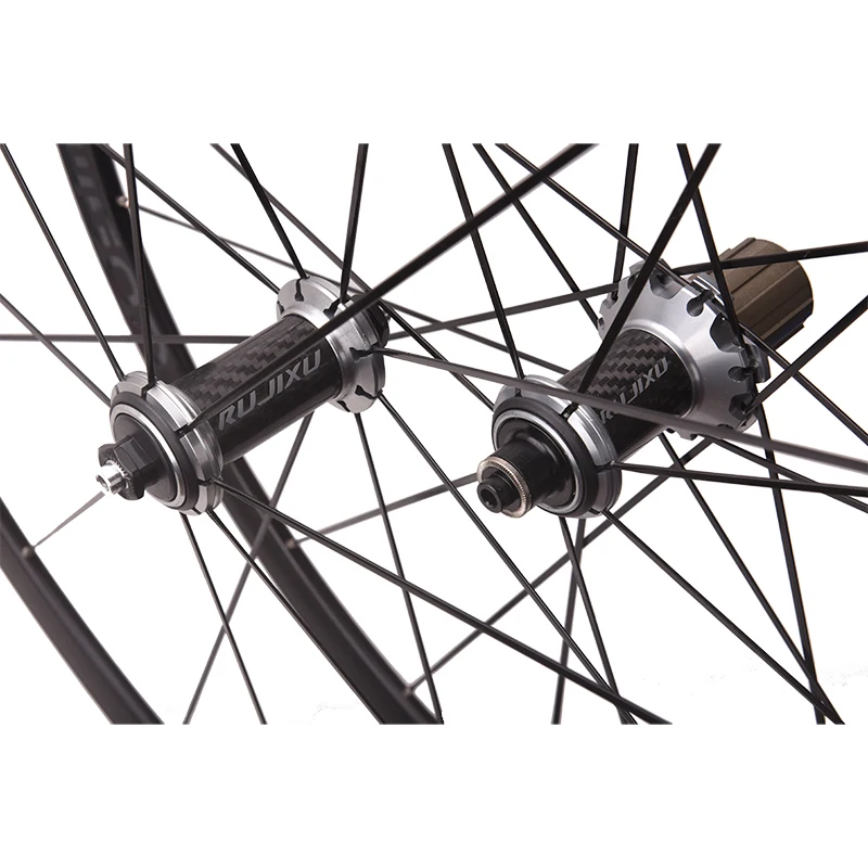 Ultraleichtes 700C Rennrad 60mm Carbon-Felgen Carbon-Nabe V-Bremse Flachspeichen-Laufradsatz – Detail 6