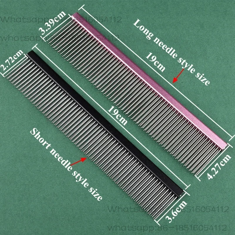 Dog Grooming 2 Row Comb Groomer Cat Stainless Steel Groomer Pets Combs Hairbrush Dog Grooming Combs Dog Hair Care Styling Comb