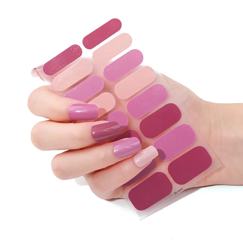 16 نصائح تألق بريق غطاء كامل شرائط طلاء الأظافر بلون لاصق مسمار يلتف مانيكير DIY الديكور مسمار ملصقا