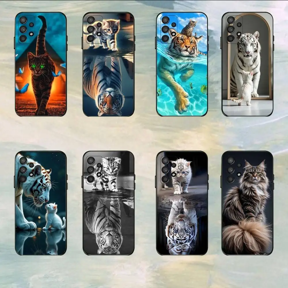 

Cool Animal Big Cat Tiger Phone Case For Samsung S25,S24,S21,S22,S23,S30,Ultra,S20,Plus,Fe,Lite,5G Black Cover