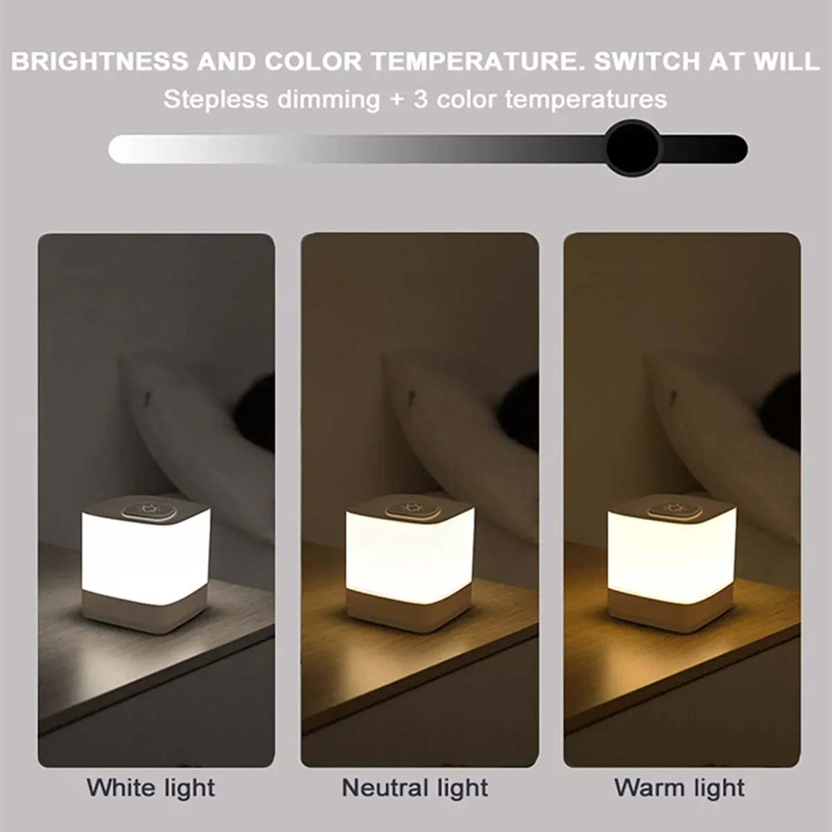 โคมไฟแบบไฟกลางคืน LED สัมผัสโคมไฟแบบ pelindung Mata ชาร์จไฟได้สร้างบรรยากาศอบอุ่นโคมไฟข้างเตียง