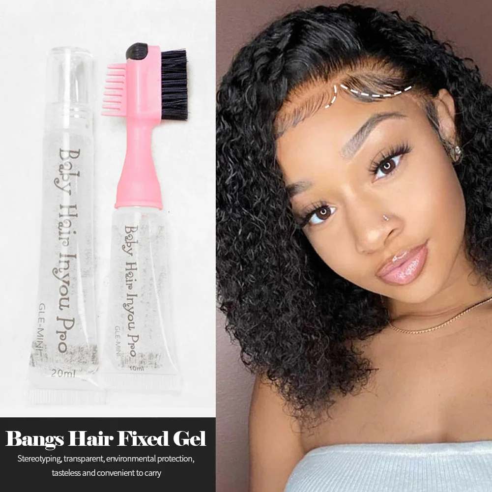 Haars tyling Kanten kontroll gel mit Pinsel für Babyhaar tragbare Haarfixierungsgel-Haar creme für natürliches Haar Afrika 10ml