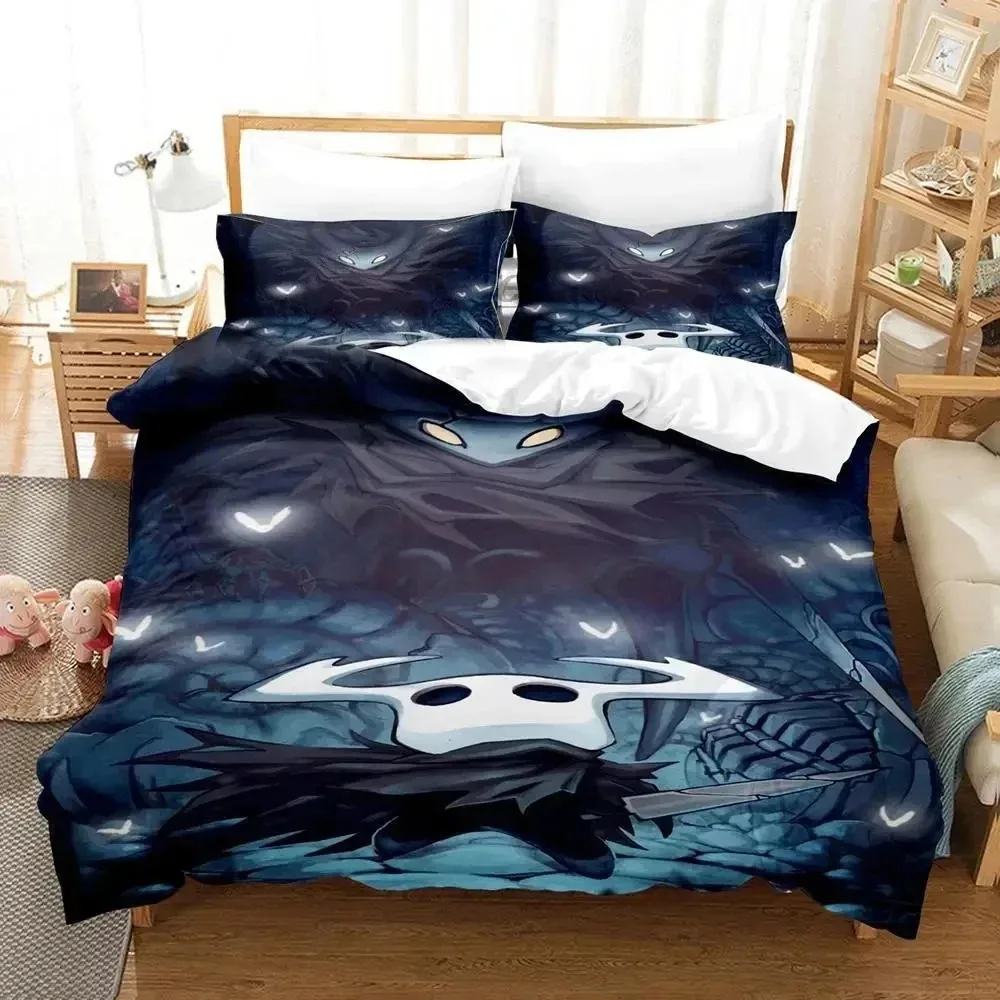 

3D Print Hollow Knight Game Bedding Set Duvet Cover Bed Set Quilt Cover Pillowcase Comforter king Queen Size Boys Adult Bedding