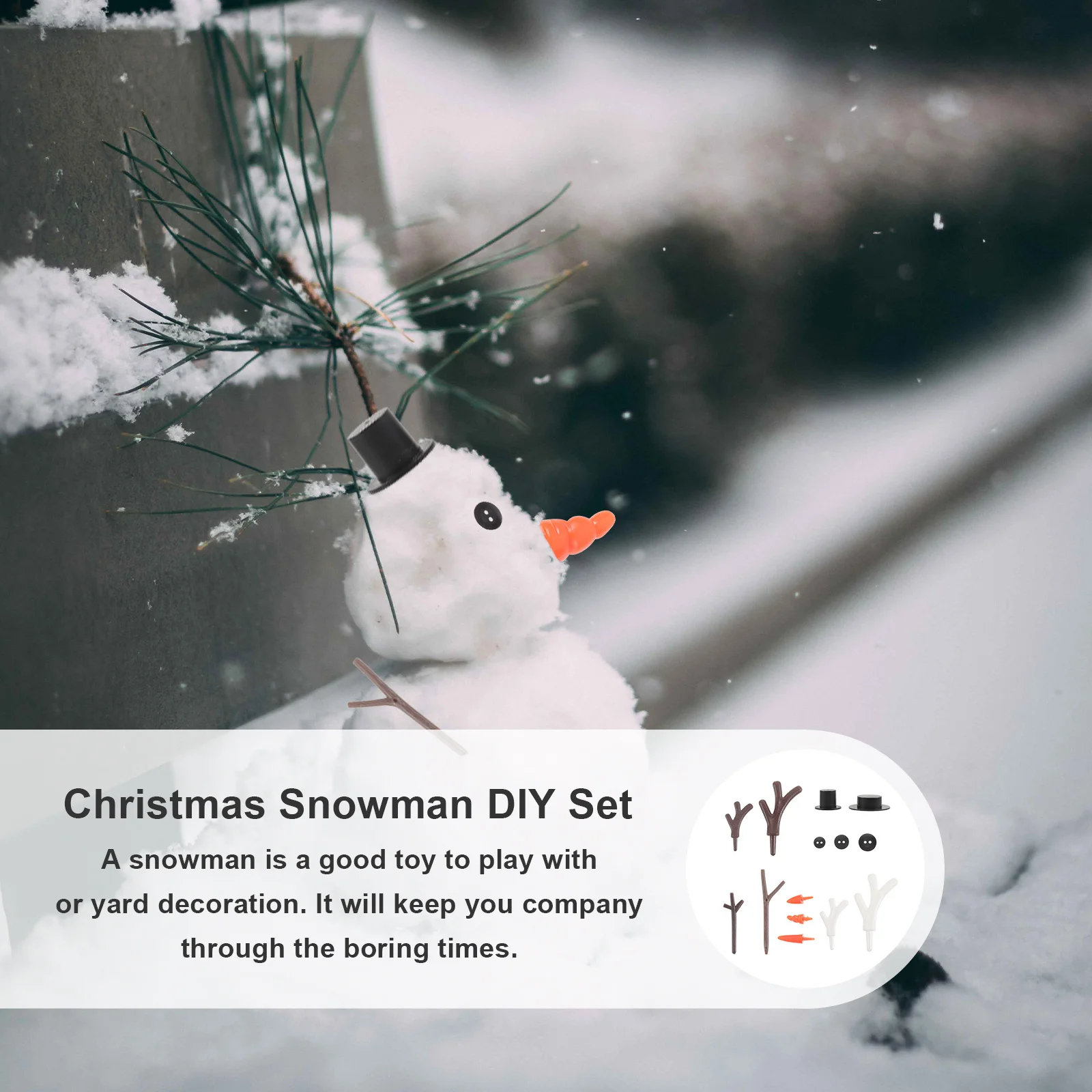 1 комплект, рождественский снеговик, набор «сделай сам» с носовой шляпой, пуговицей, веткой рога, принадлежности для детей, ремесло, праздничный декор, вечерние, литье
