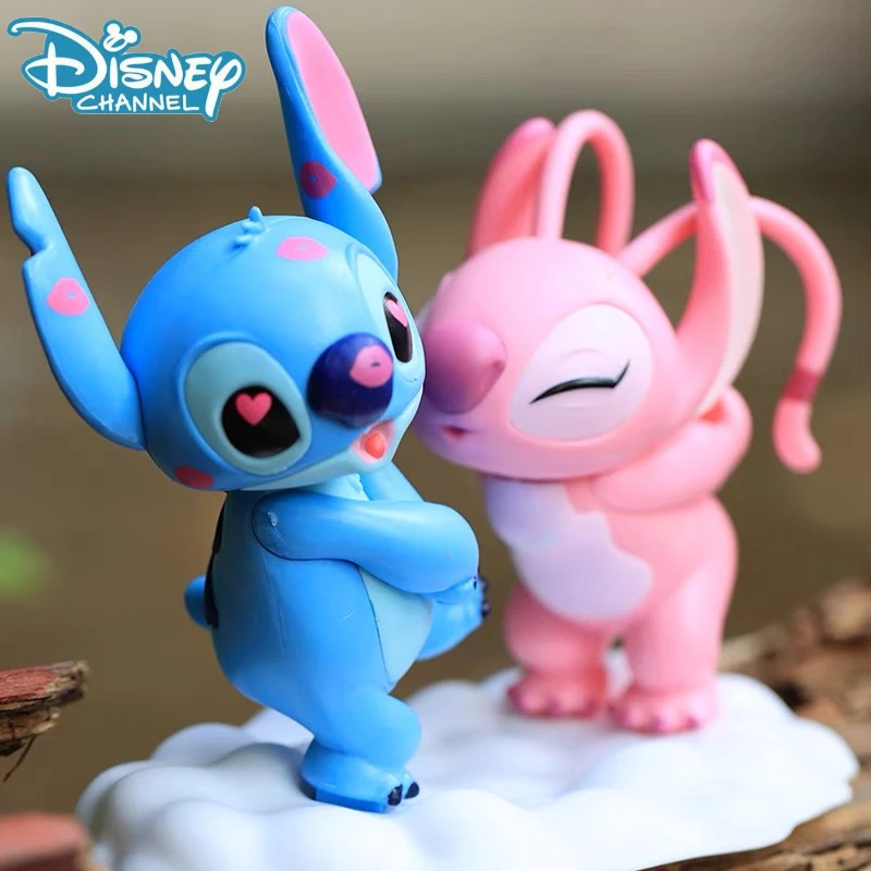 

Disney Lilo & Stitch Lovers Model Doll Anime Cartoon Stitch Kiss Statue Desktop Decoration Valentine's Day Girlfriend Gift