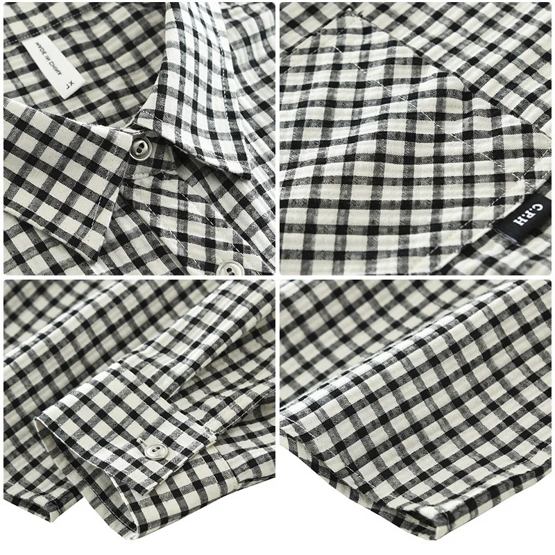 

Harajuku Мужские клетчатые мужские рубашки с длинным рукавом Весенние новые рубашки Мужские повседневные повседневные простые рубашки с лацканами и карманами на пуговицах Мужская куртка