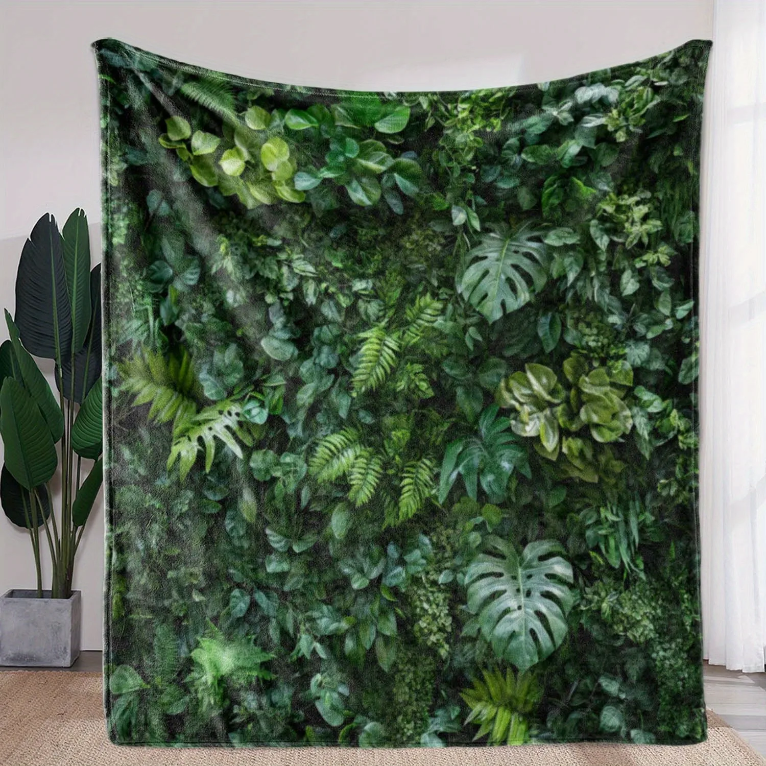 Couverture palmier tropical - Jeter de lit en flanelle douce