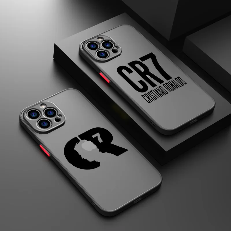 Mr Football CR7-Ronaldo For iPhone 15 Ultra 14 13 12 11 Mini XS XR X 8 7 Pro Max Plus Frosted Translucent Phone Case