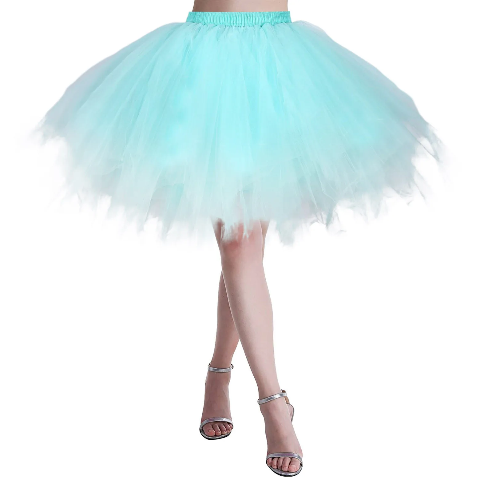 Muti Colors Tutu Skirt For Women Elastic Ballet Dancewear Tutus Mini Skirt Fairy Style Tulle Skirt Petticoat Party Underskirt