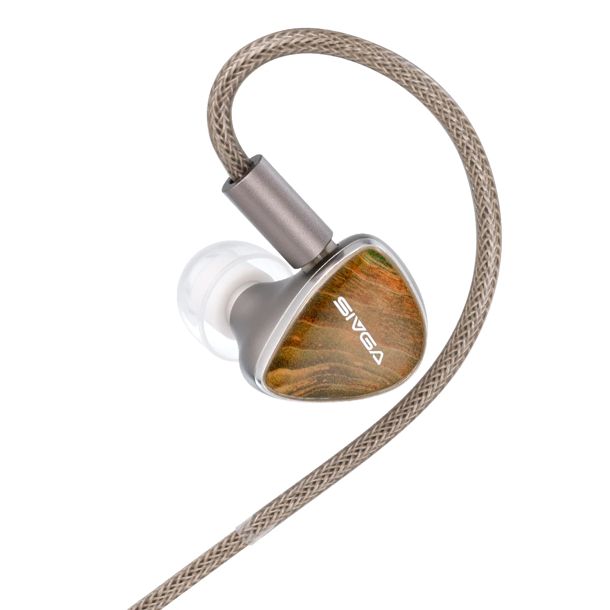 SIVGA Lyrebird 1DD+1BA+1Planar +1PZT Hybride Drivers HiFi Oordopjes Bedrade IEM Oordopjes met OFC Verzilverde Kabel