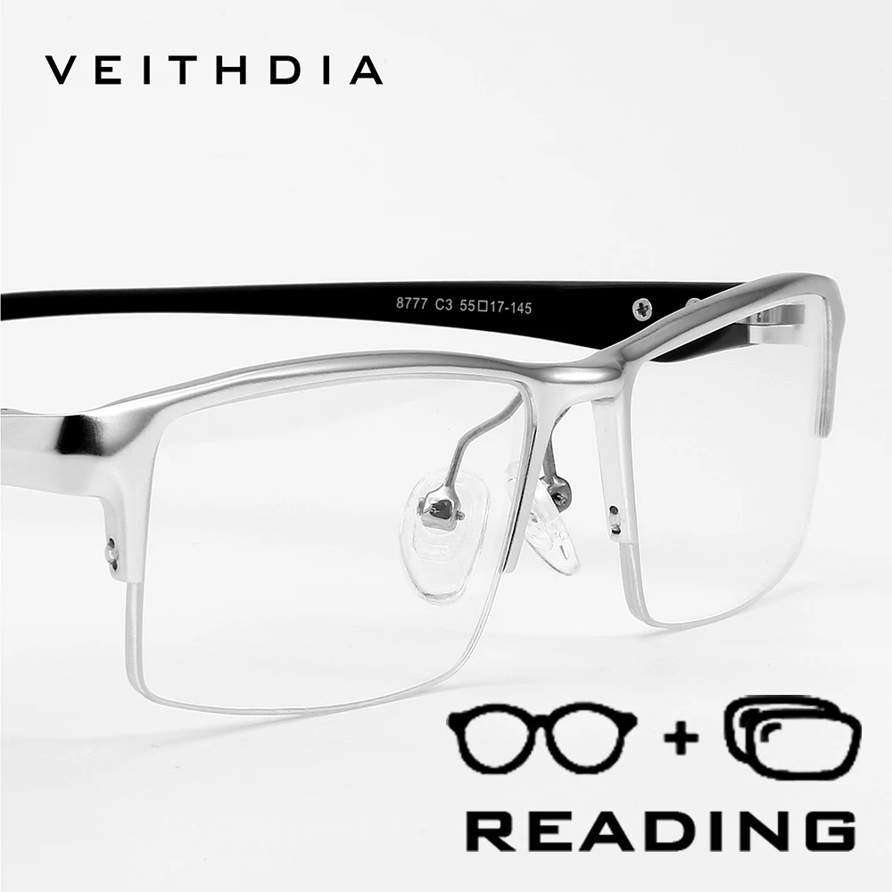 VEITHDIA نمط جديد موضة مكافحة الضوء الأزرق نظارات للقراءة TR90 نصف إطار عدسة البولي + 1.00 + 1.50 + 2.00 + 2.50 R8777 #5