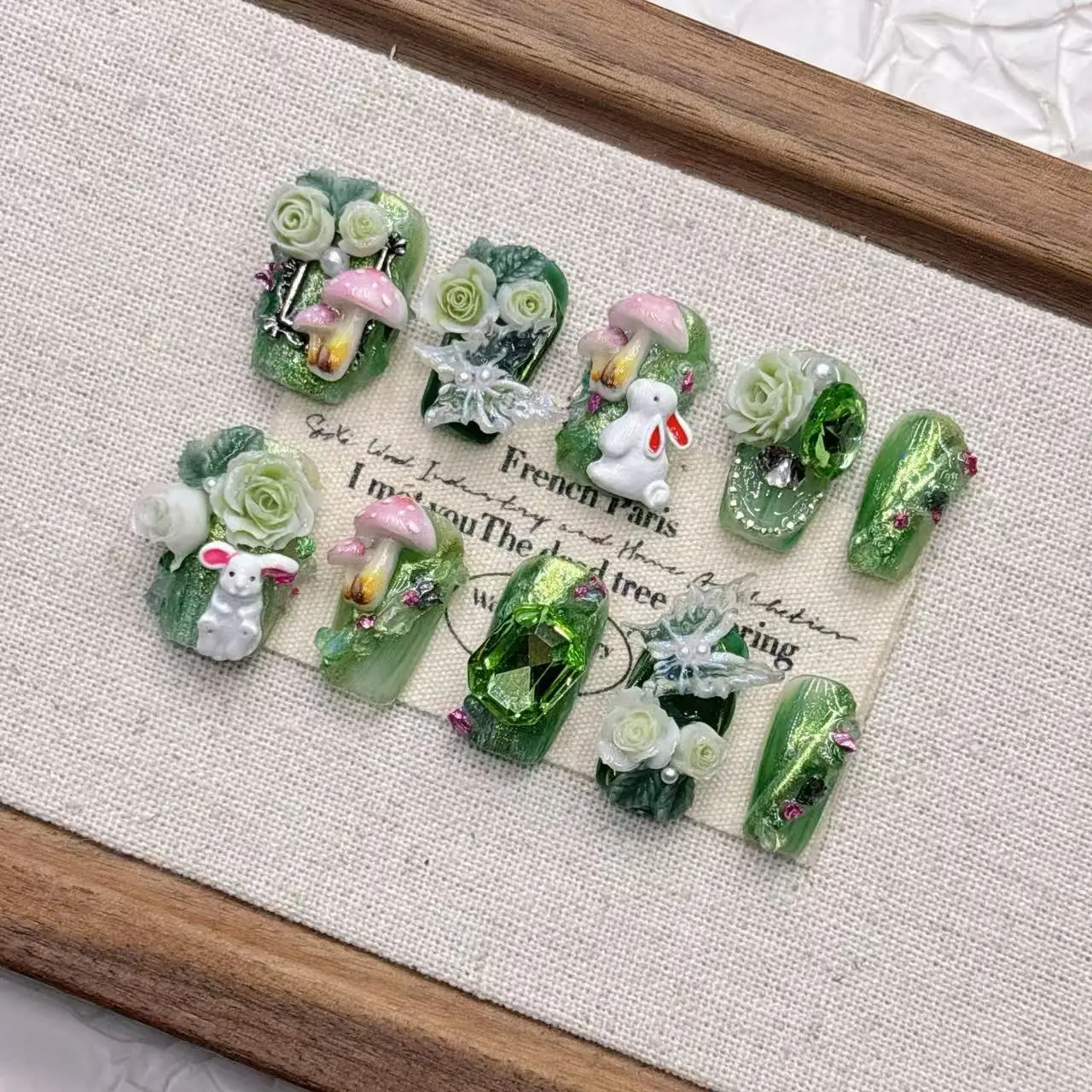 

10 шт., асимметричный асимметричный кролик «Волшебник страны Оз» с коротким бритьем, бутик для дизайна ногтей, высококачественный подарок ручной работы для девочек