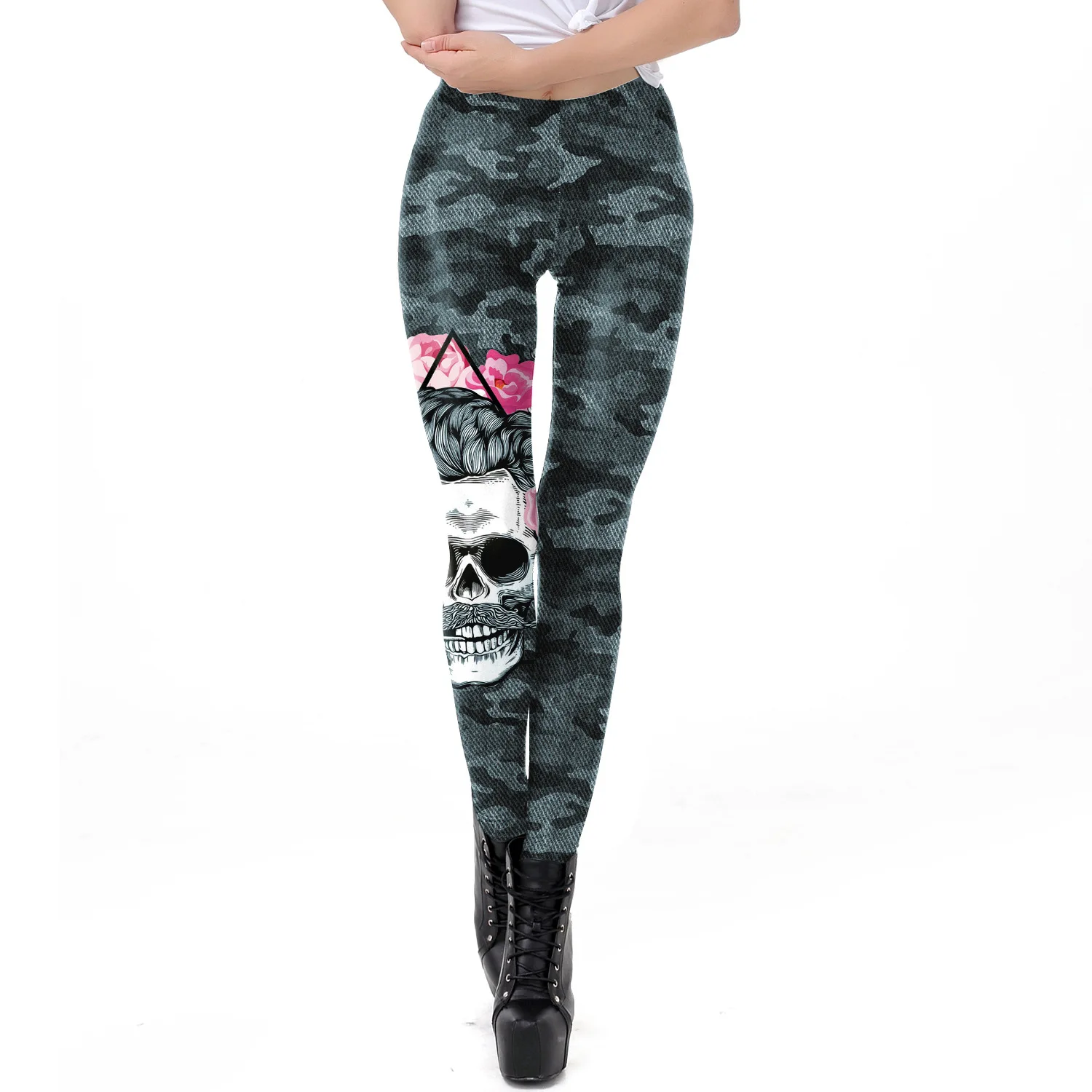 2024 Halloween Skull Head Low Waist Underpants Tight Pants Female pantalones cortos de mujer