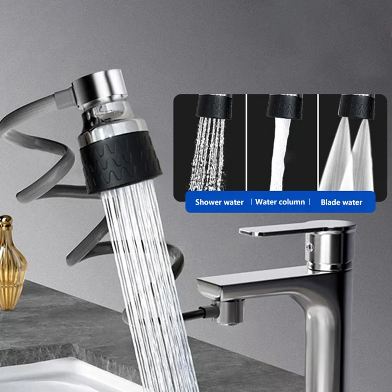 3 Modes Pull Out Faucet Extender Universal Aerator Sink Mixer Extension Tube Shower Water Saving Tap Kitchen Accessories No Leak