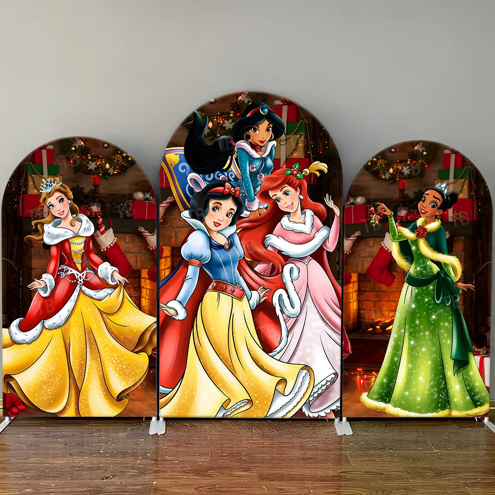 

Christmas Disney Princess Theme Arch Backdrop Cover Festival Party Decoration Baby Shower Photography Background Wall Supplies