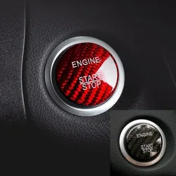 Car Engine Start Stop Button Switch Cover Carbon Fiber Sticker For Mercedes-Benz