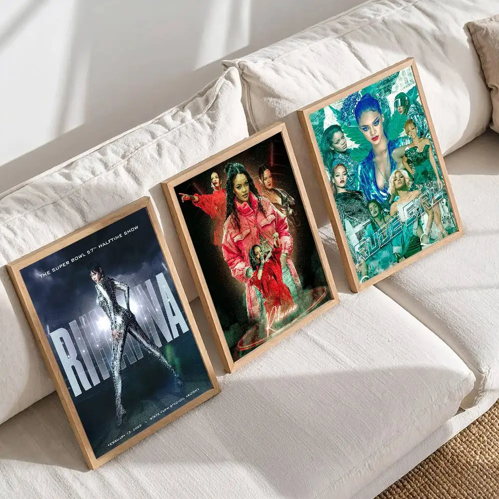 1 قطعة المغني R-RIHANNAS المشارك طباعة لغرفة النوم غرفة المعيشة ديكور المنزل اللوحة جدار الفن HD صورة جدارية #3