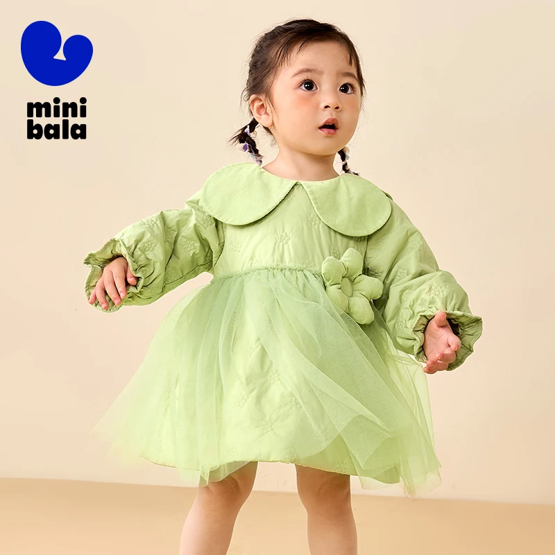 

Mini Balabala Dress Girls 2025 Autumn Sweet Baby A-Line Puff Sleeve Outfit for Daily and Party Wear