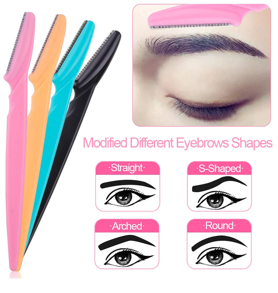 10/20/40/80 Pcs Eyebrow Trimmer Face Razor Knife Eye Brow Blades Shaping Makeup Tools Facial Body Hair Removal Scraper Shaver