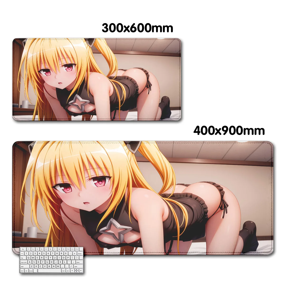 Kawaii Anime Girl to Love ru Konjiki no Yami Antidérapant, Sous-bureau, Grande souris, Sous-souris, Mignon, Polymères de bureau d'impression HD, PremiumPad