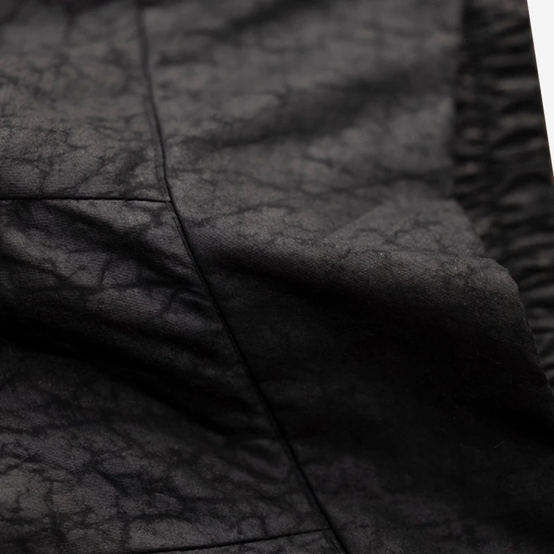 أزياء المرأة 100% حرير التوت الطبيعي Gambiered قوانغدونغ الشاش شقة الخصر الجانب سستة مريحة أسود بنطال ذو قصة أرجل واسعة