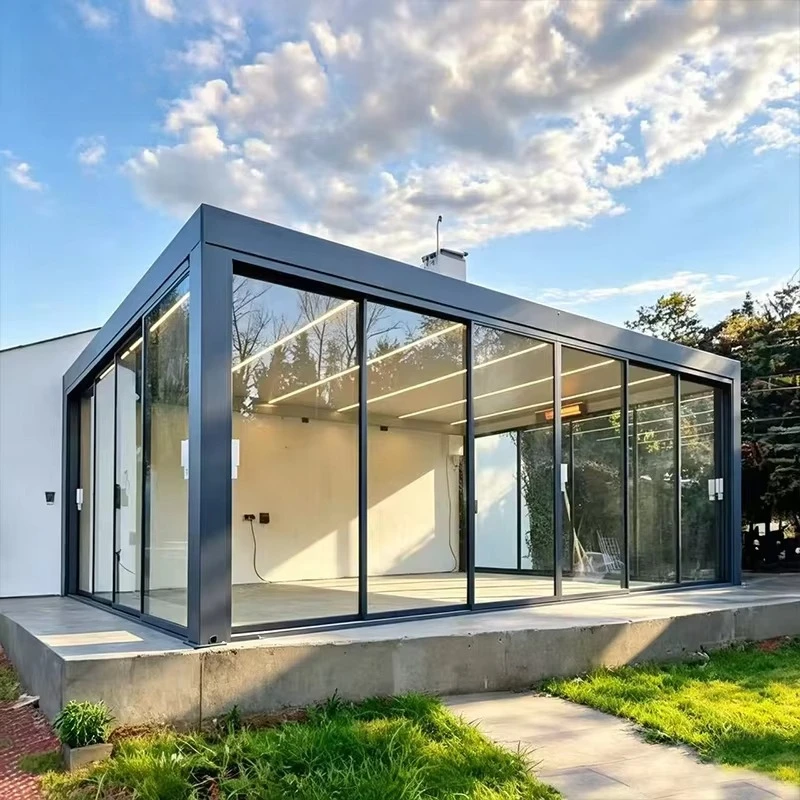 Easy Assembly Aluminum Sunroom Glass House Outdoor Conservatory Insulated with Sliding Door for Garden Courtyard Use Work