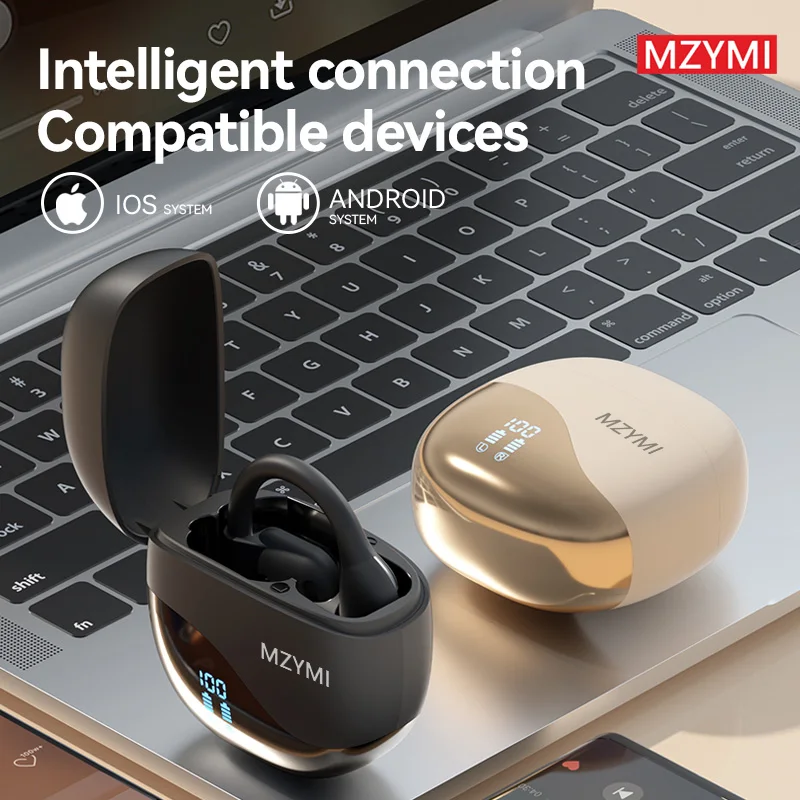 

MZYMI M62 AI Translator Wireless Headsets Open Ear Headphones Waterproof Earphones Real Time Headsets Digital Display Earbuds