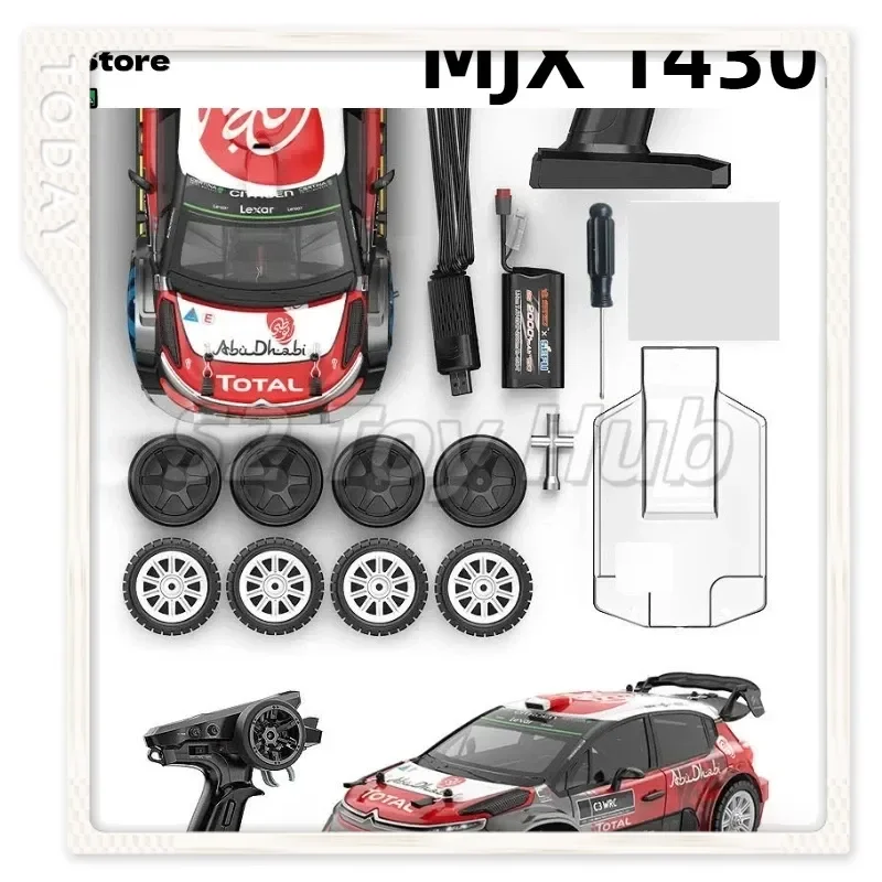 Mjx 14303 Rc Rally Raceauto 1/14 Borstelloze 4wd 2s Supermotor Citroën C3 WRC Offroad Volledig Schaalmodel Hobbyvoertuig