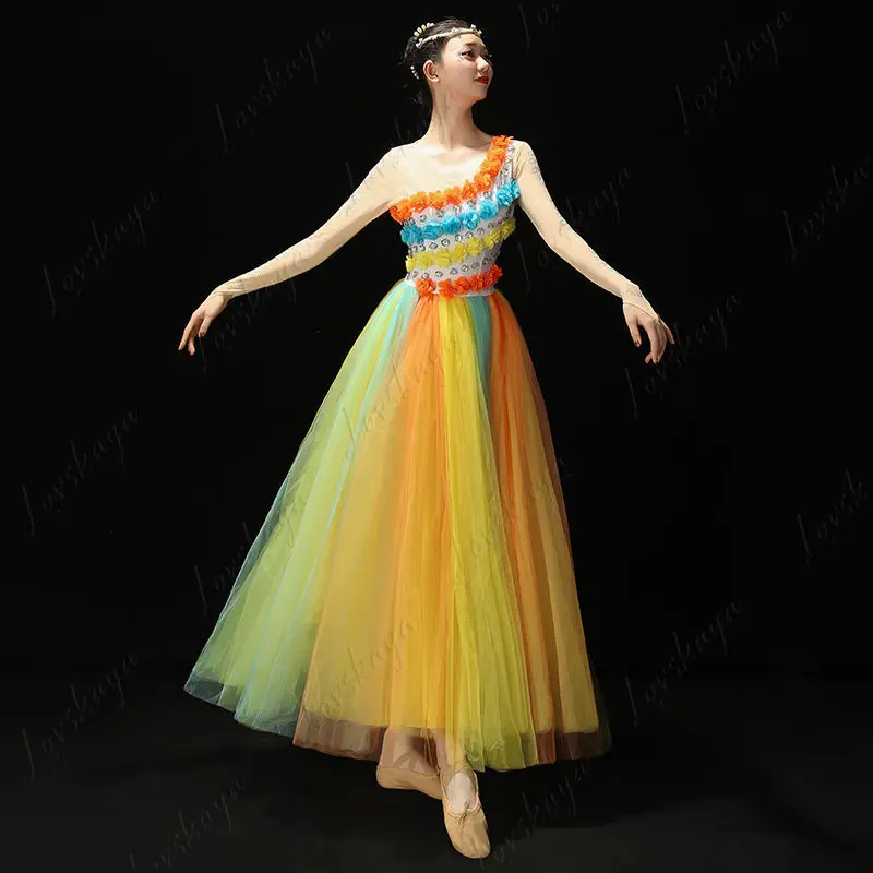 

Большая распашная юбка, современное танцевальное платье, костюм танцовщицы, длинная юбка