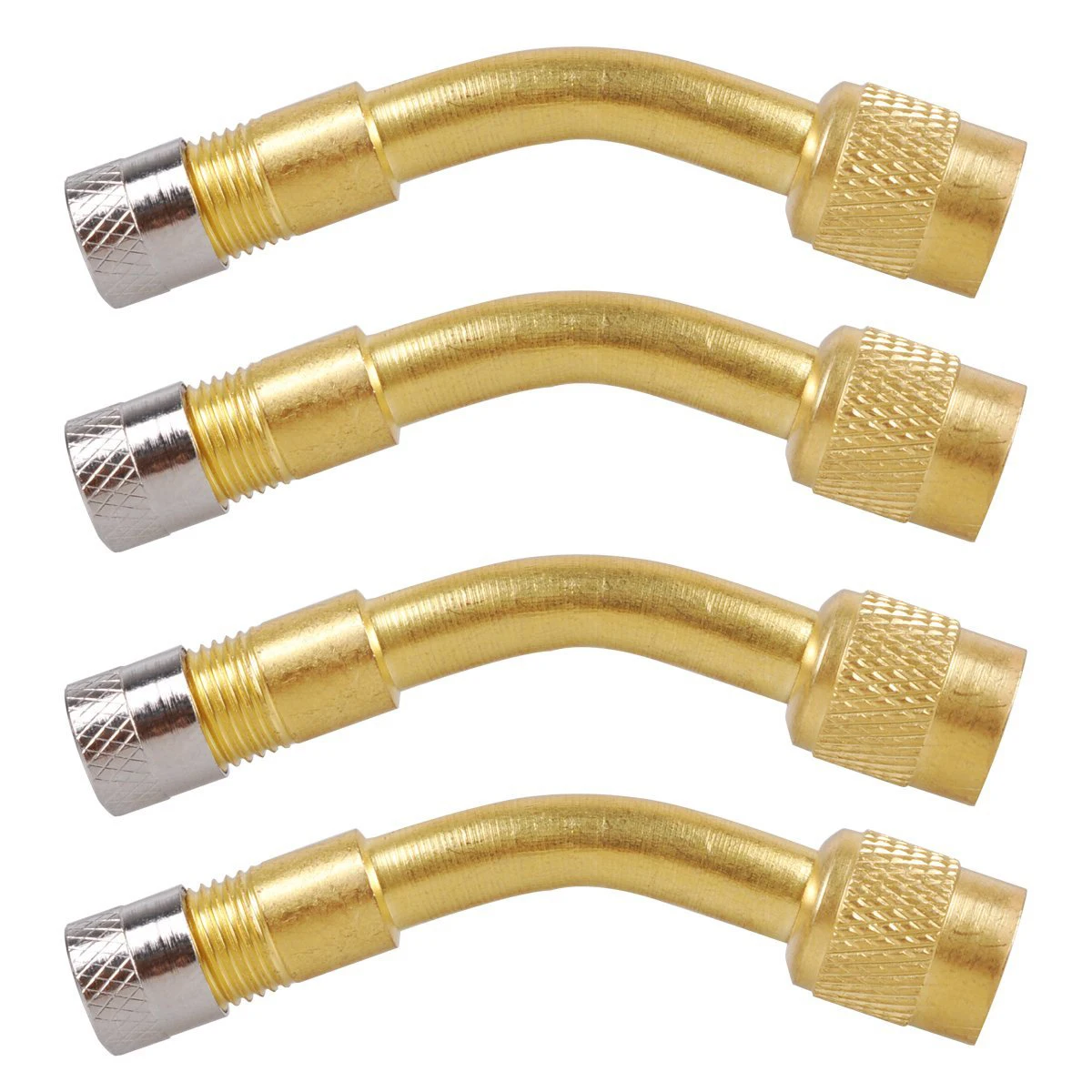 

4 pcs Universal Valve Extension Adapter Durable Metal Cap Easy Install Bike Car Motorcycle Tire Repair Tool 135 Degree