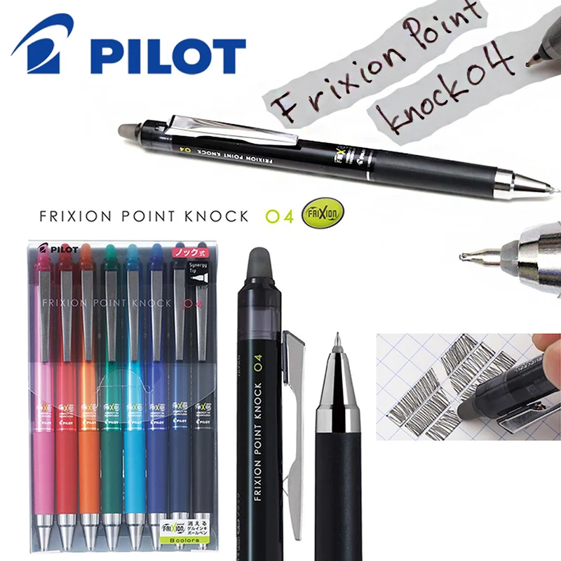 

3/8 Color Set PILOT Frixion Erasable Pen LFPK-25S4 Push Type Gel Pen 0.4mm Hand Account Notes Writing Stationery Supplies