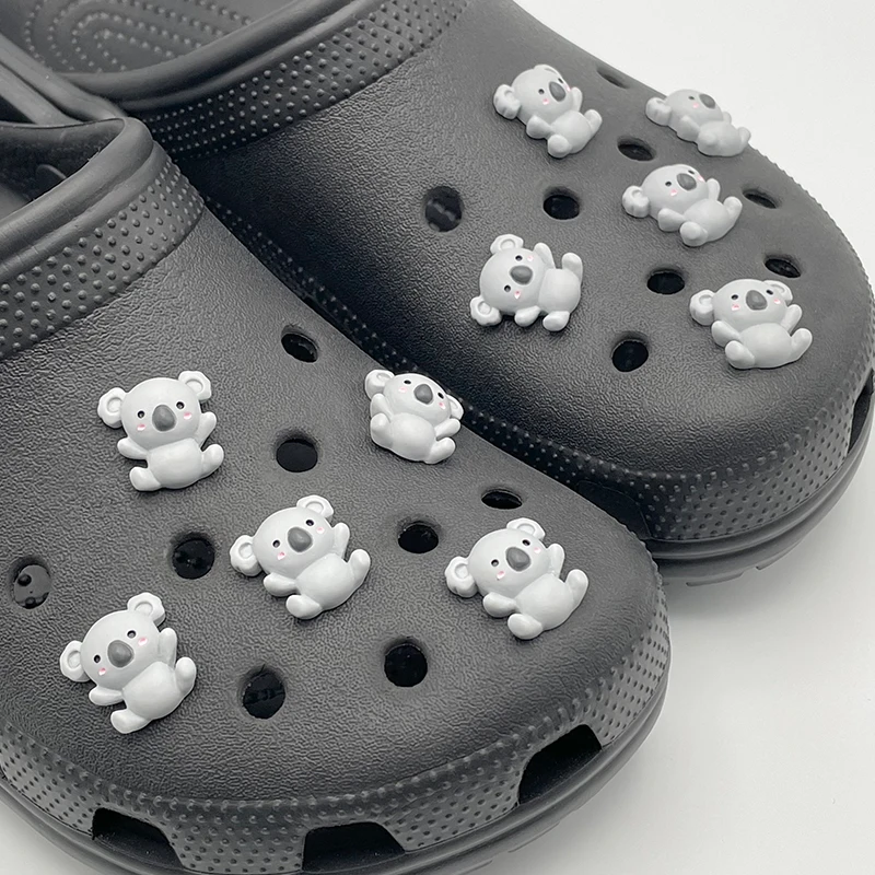 5-10 Stuks Nieuwe Ontwerper Kleine Koala Schattige Schoen Decoratie Bedels Voor Kind Slippers Cartoon Dieren Schoenspelden Diy Klompen Accessoires